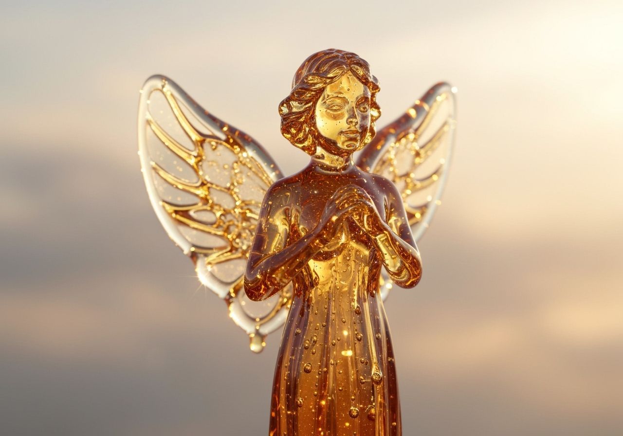 Glistening Honey Angel Sculpture