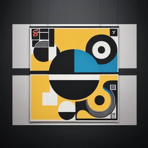 Futuristic Bauhaus Poster with Geometric Design