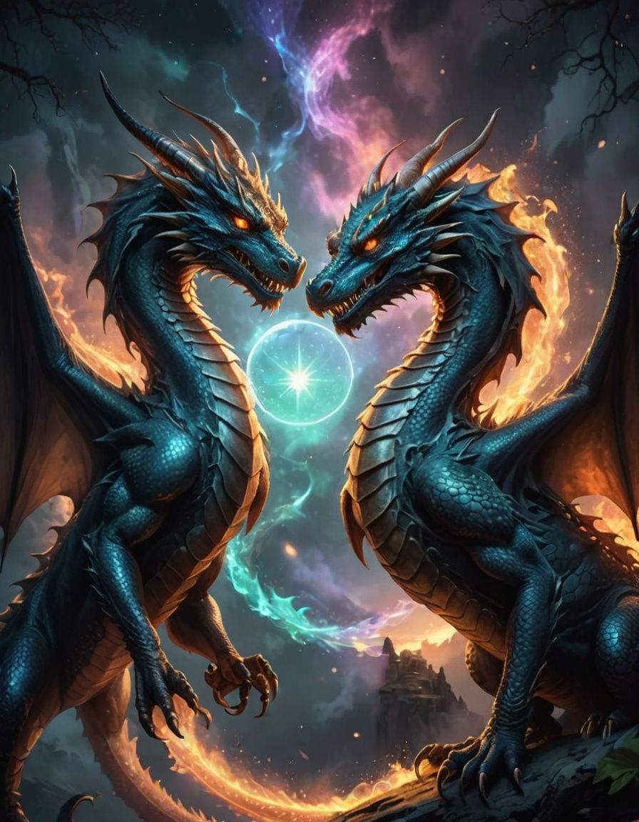 Two Dragons Circle: Island and Night Sky