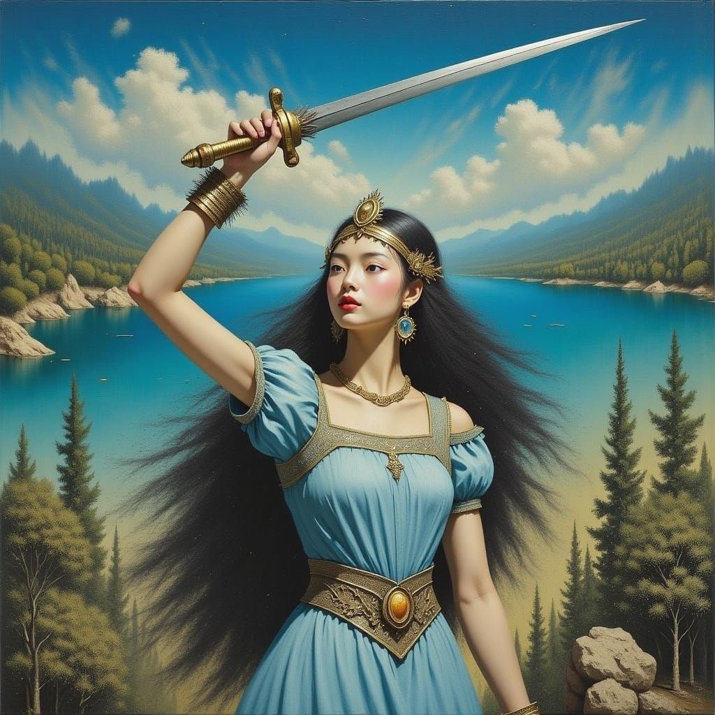 Lady of the Lake Portrait in Fantasycore Style