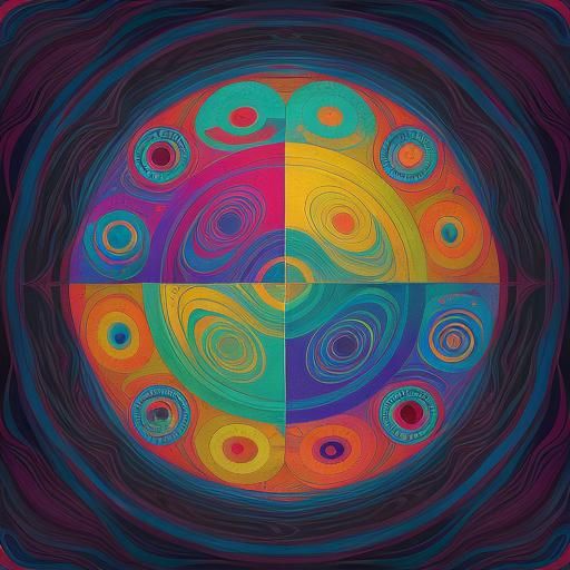 Surreal River Landscape in Superflat Style