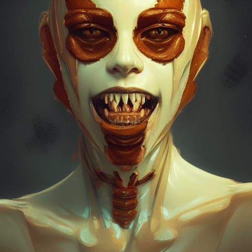 Gingerbread Man Portrait with Sharp Teeth