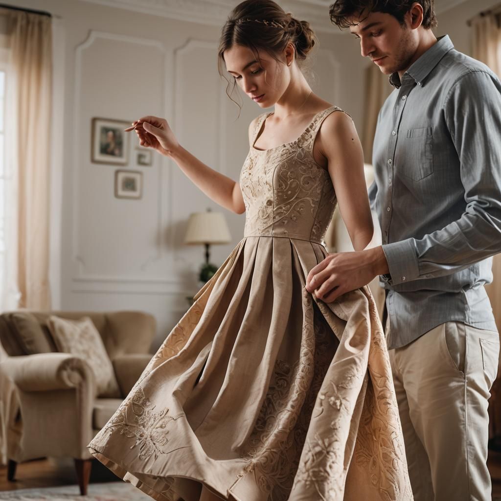 Elegant Portrait of Boy in Dress with Soft Lighting