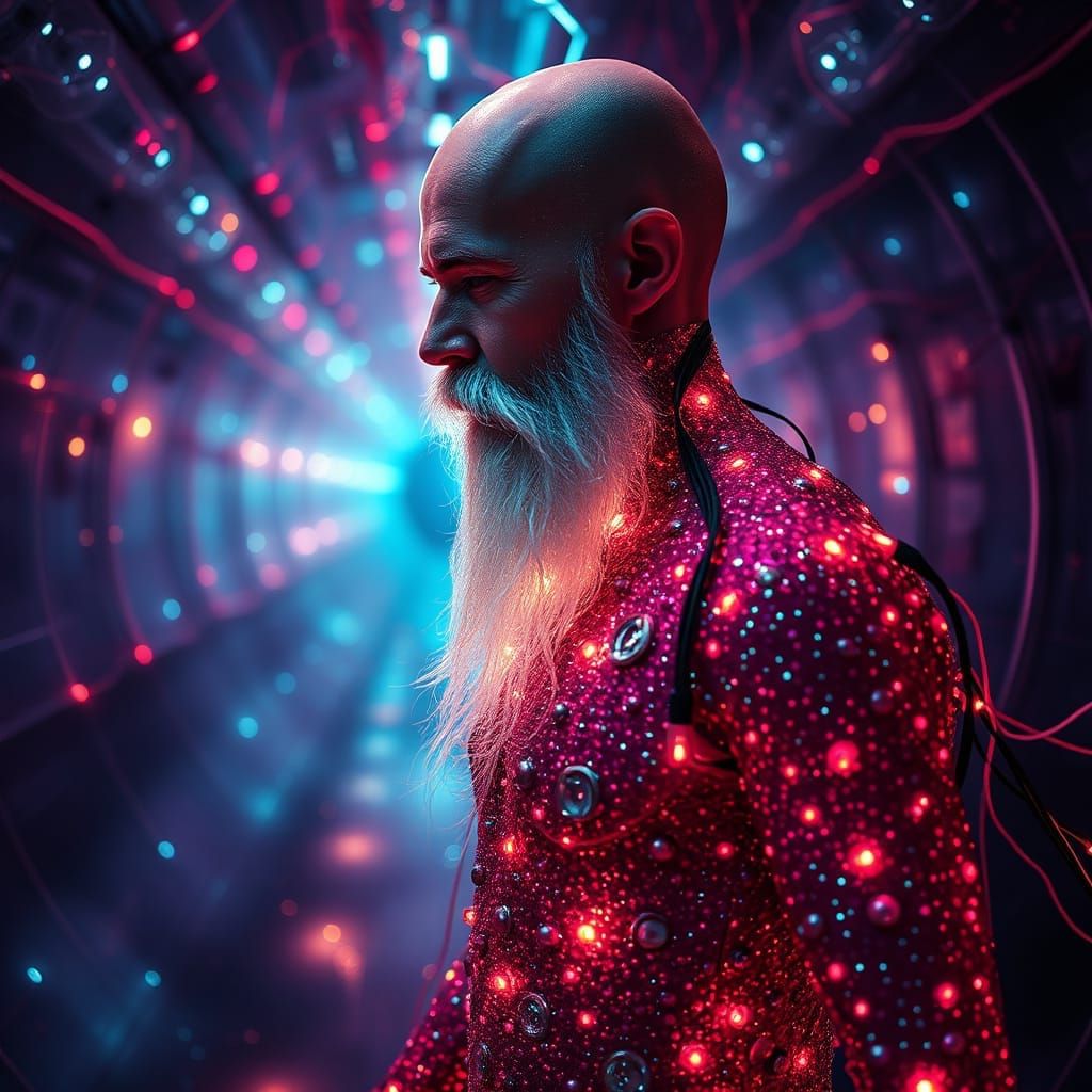 Glass Circuit Cyborg with Glitter Mosaic Skin