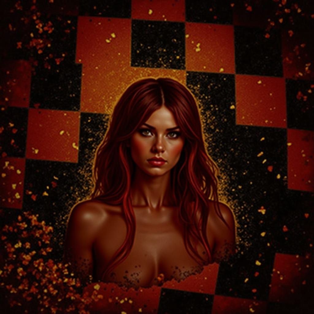 Wretched Man Pursues Witch in Ditch as Etching