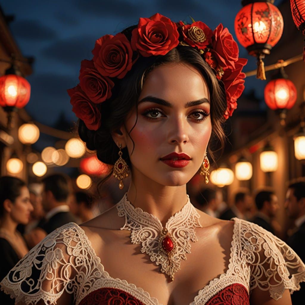 Flamenco Dancer Portrait at Night Festival