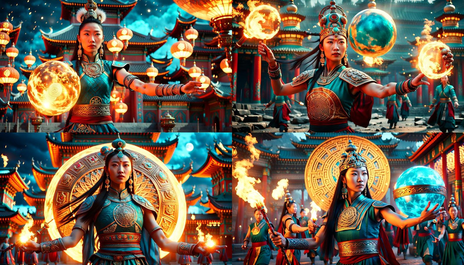 Mongolian Dancer at Cyber Tibetan Temple