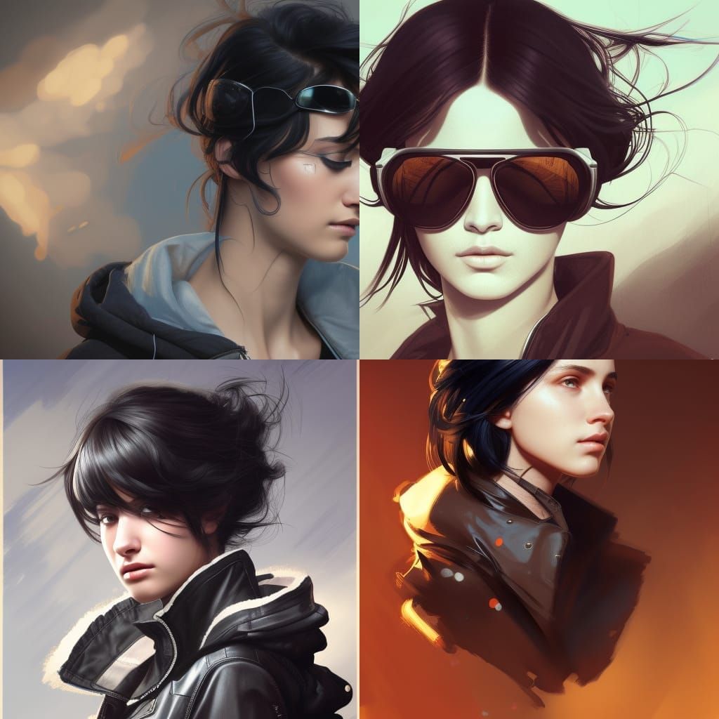 Teenage Girl Portrait in Hyperdetailed Art Nouveau Style