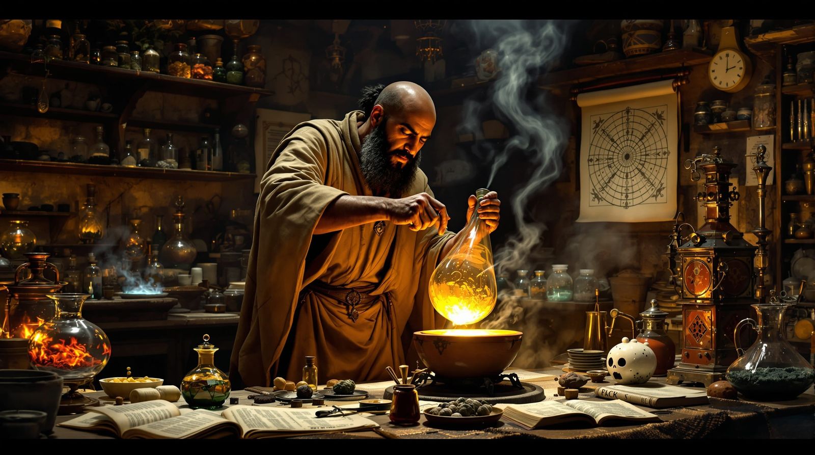 Jabir ibn Hayyan's Alchemic Laboratory as Digital Art