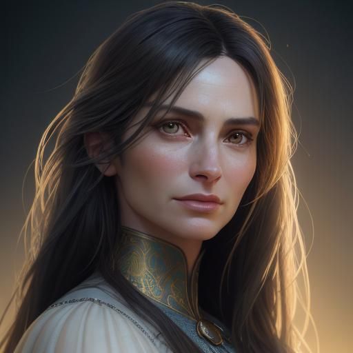 Beautiful Woman Portrait in Digital Art Style