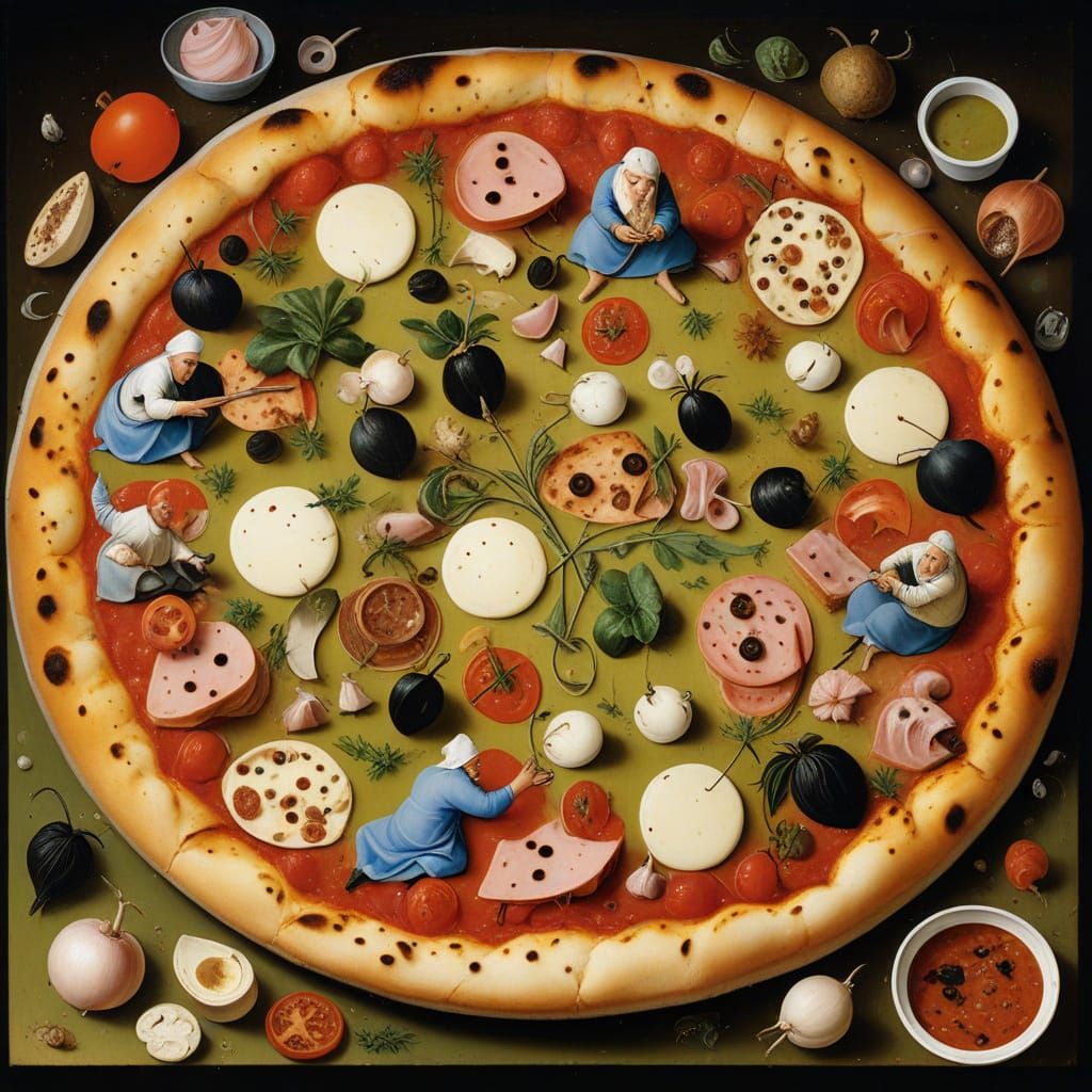Pizza in the Style of Hieronymus Bosch
