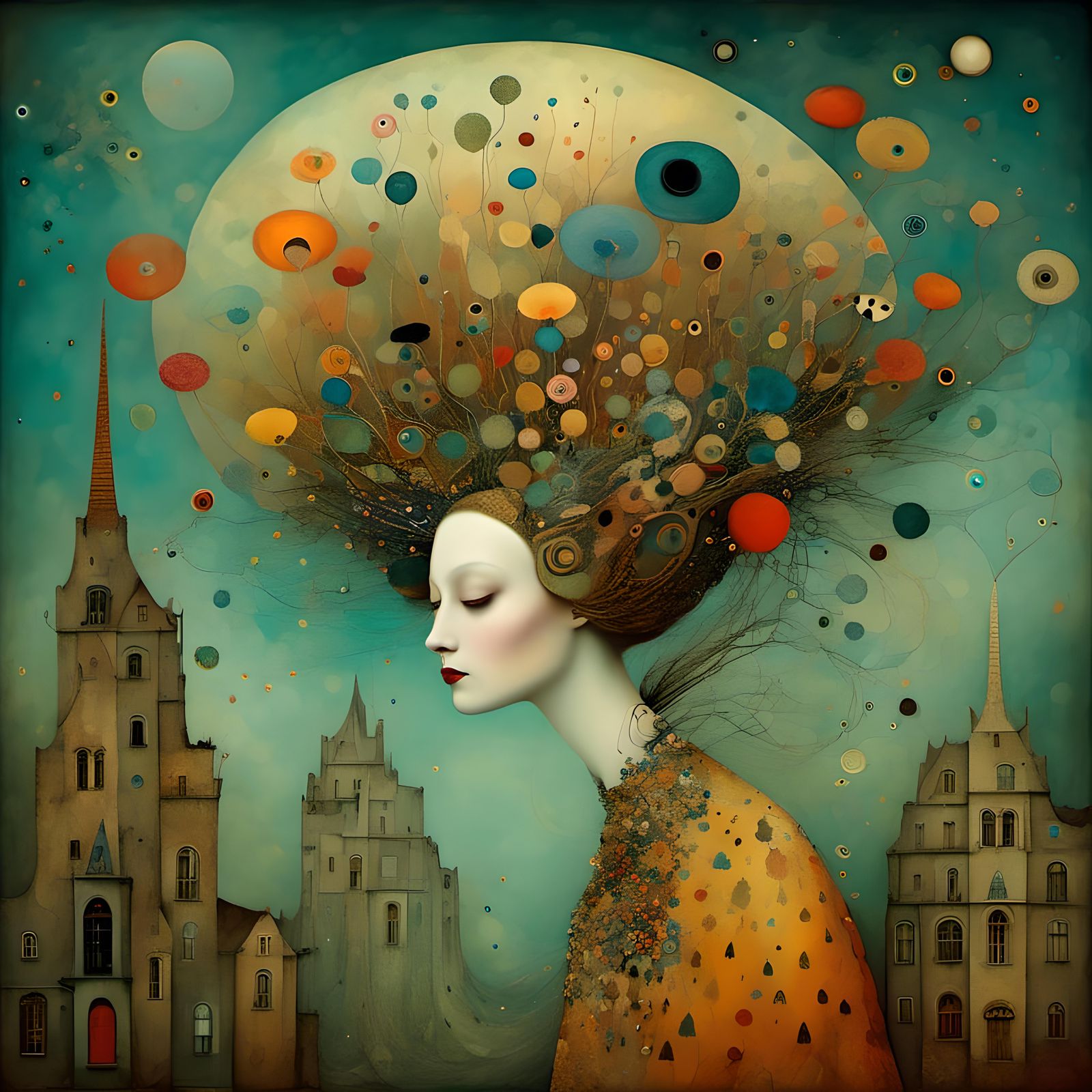 Ethereal Alien Empress in Surreal Digital Painting