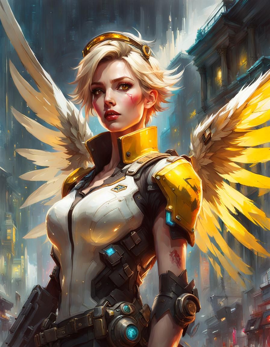 Mercy Overwatch 2: Seductive Digital Portrait