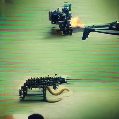 Python Snake Machine Gun Render