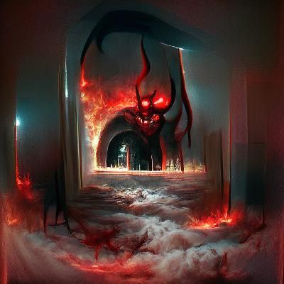 Sinister Portal to Hell in Dark Fantasy Style
