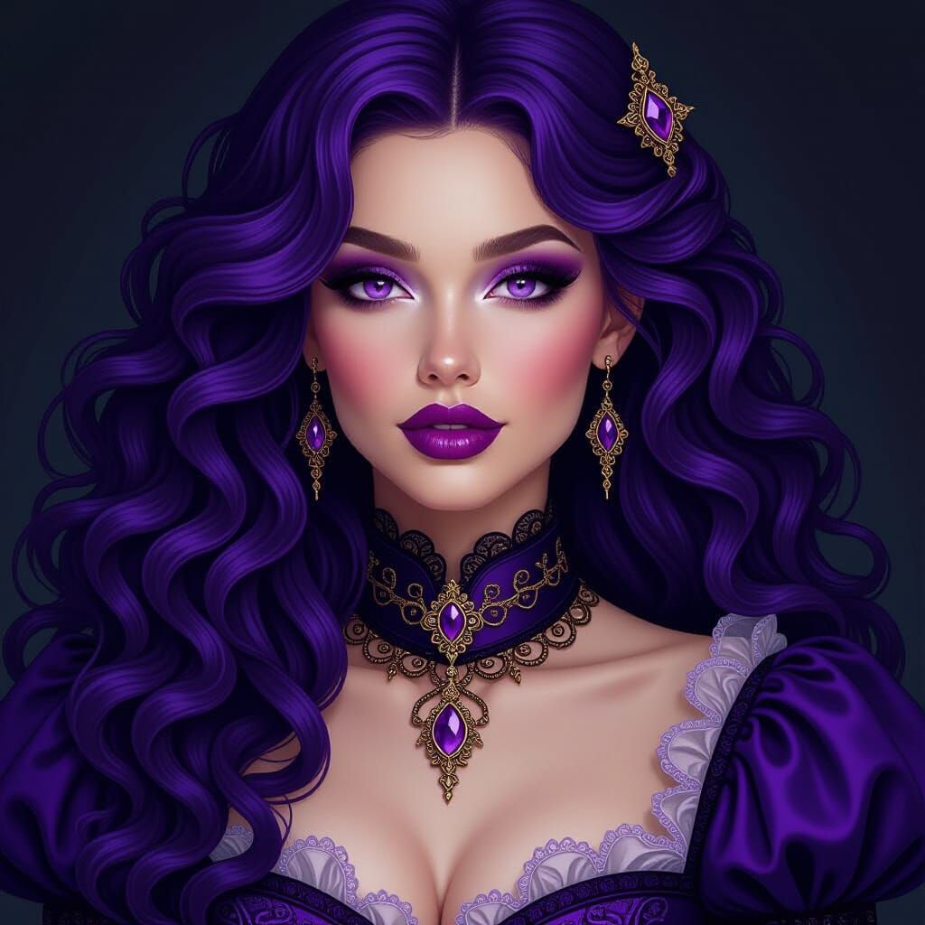Medieval Witch Portrait in Pin-Up Style