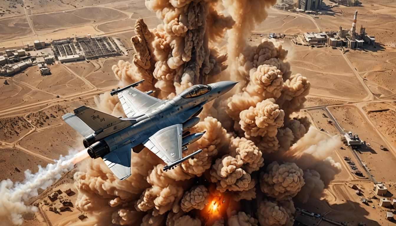 Israeli F-16 Bombs Osirak Reactor: Photorealistic Aerial Vie...