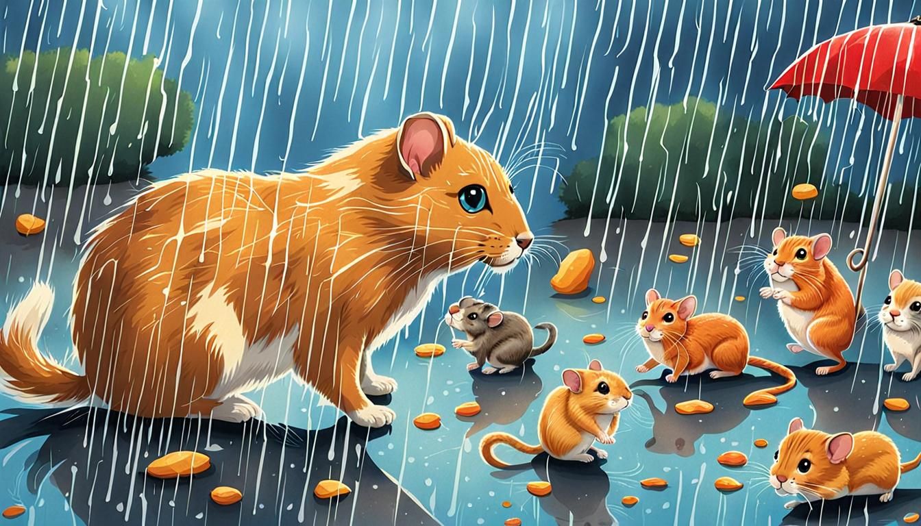 Raining Cats, Dogs, and Gerbils: A Surreal Scene