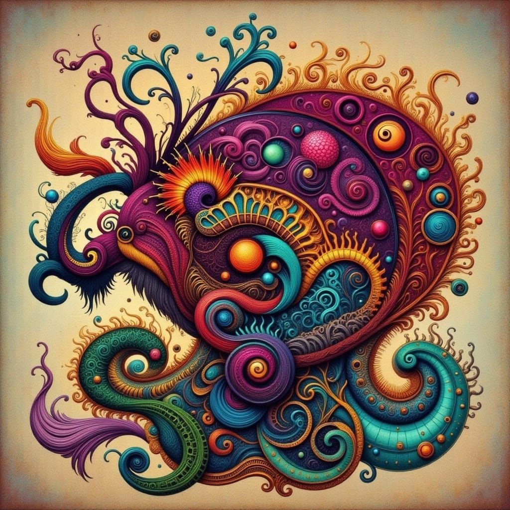 Acid Steampunk Design with Intricate Details