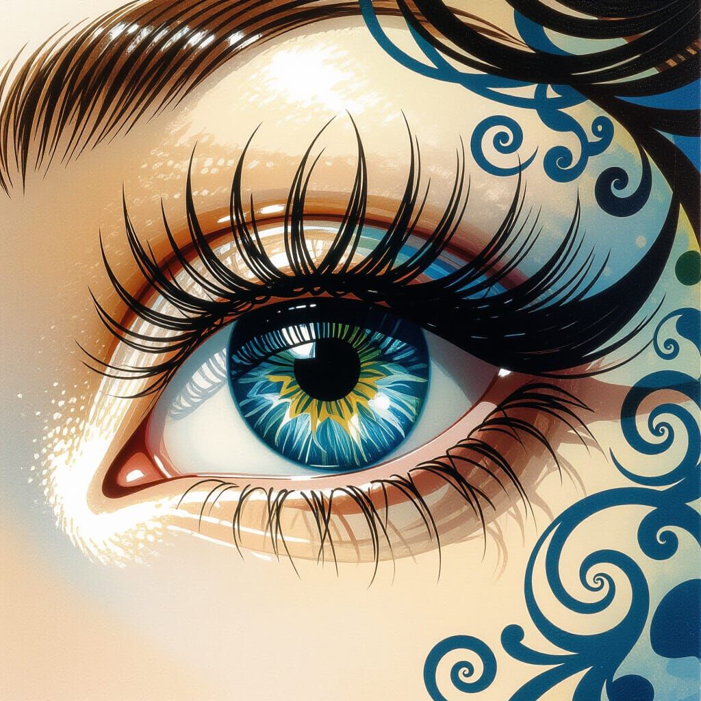 Ornate Eye Close-Up in Fantasy Art Style