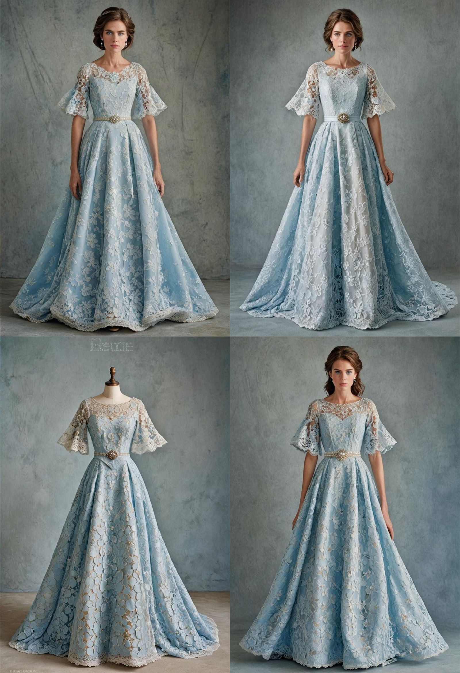 Elegant Woman in Blue Dress, Professional Portrait