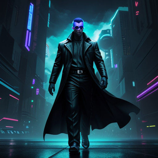 Neo Stands Tall in the Matrix's Cyberpunk Utopia