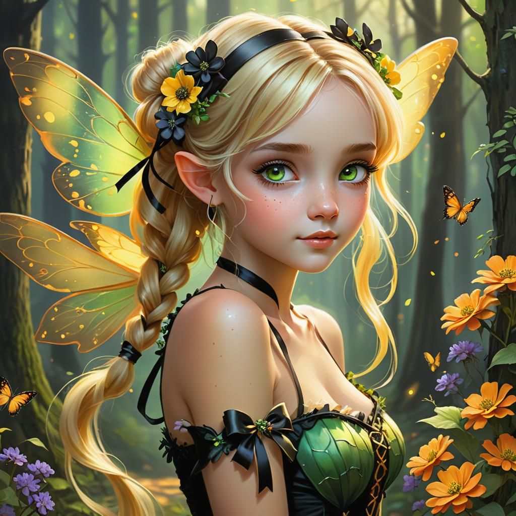 Fairy in Forest Digital Painting