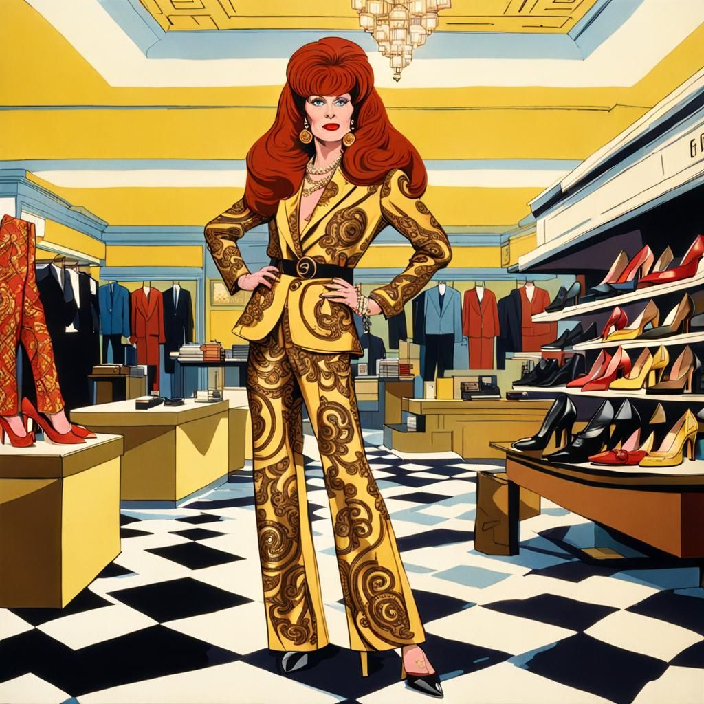 Peggy Bundy in Versace at Shoe Store
