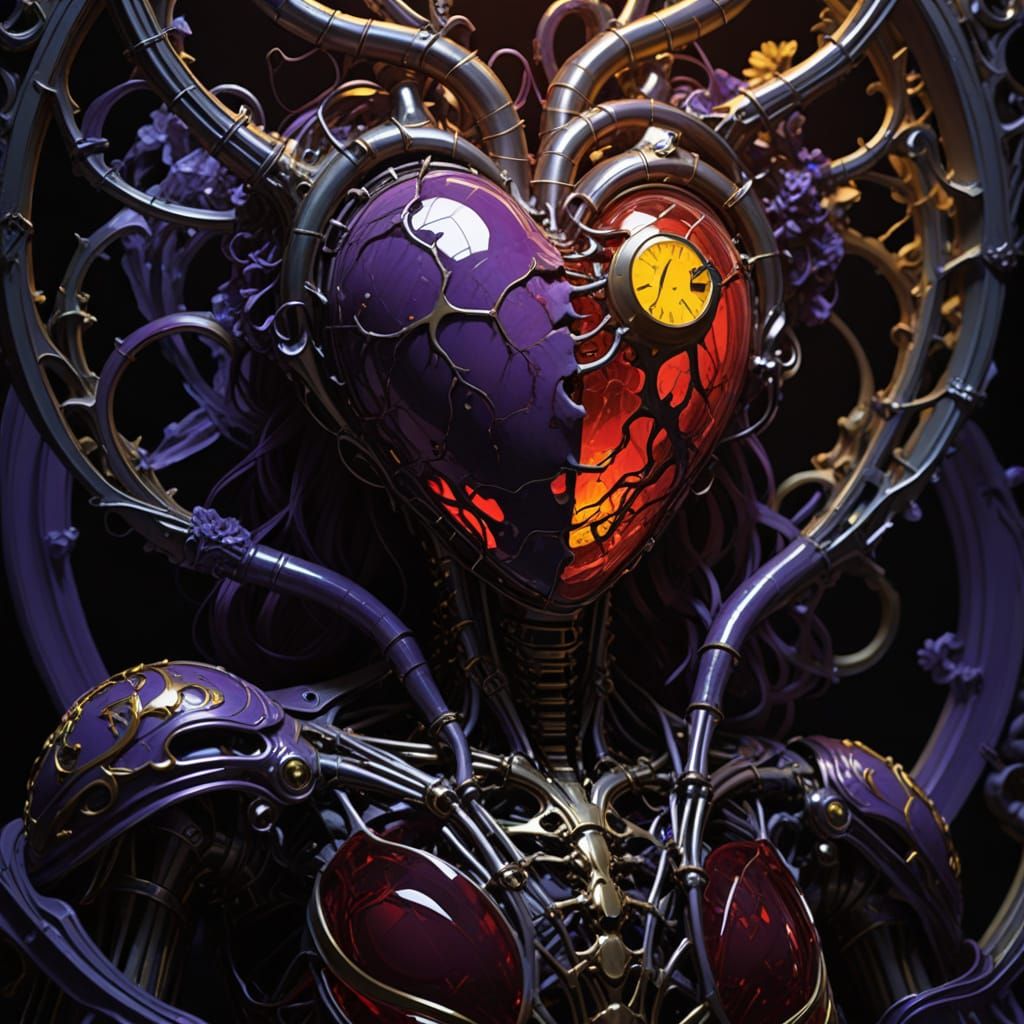 Surreal Glass Heart in Dark Fantasy Art