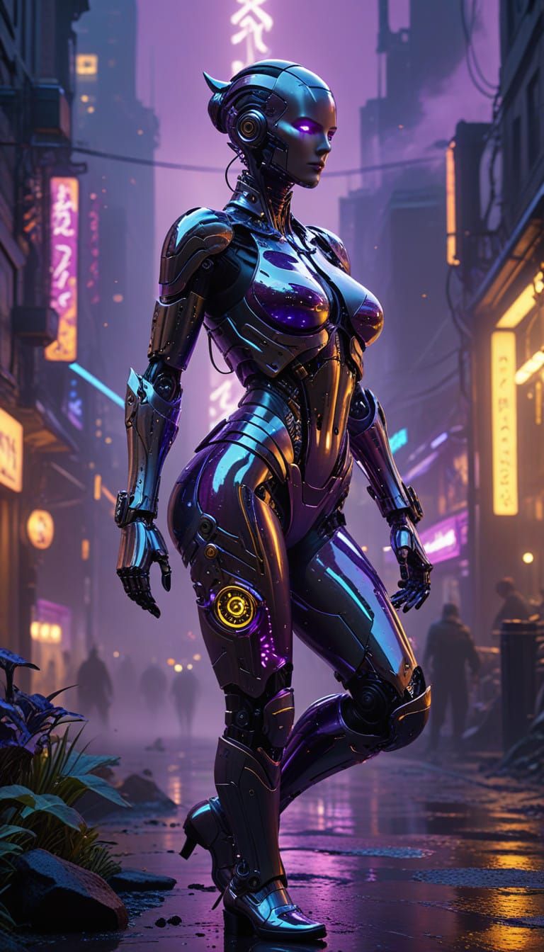 This pencil image features a highly detailed and futuristic ...