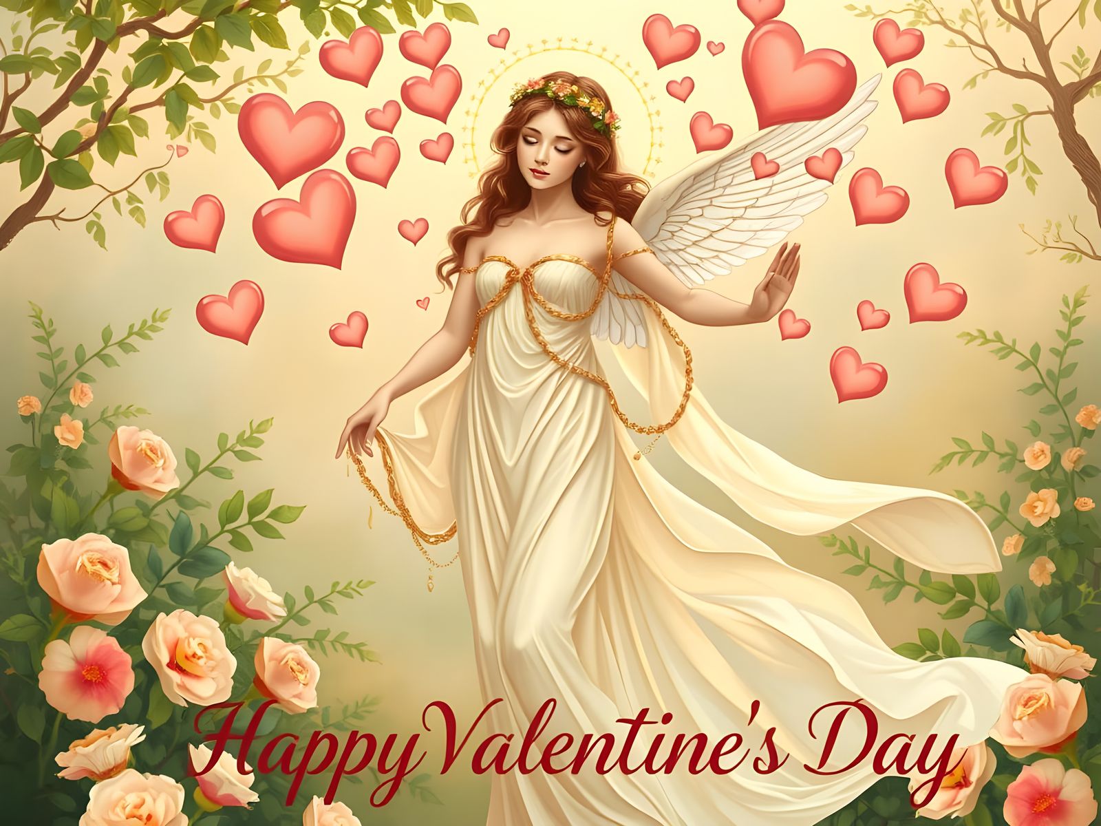 Venus Goddess of Love Gives Hearts for Valentine's Day