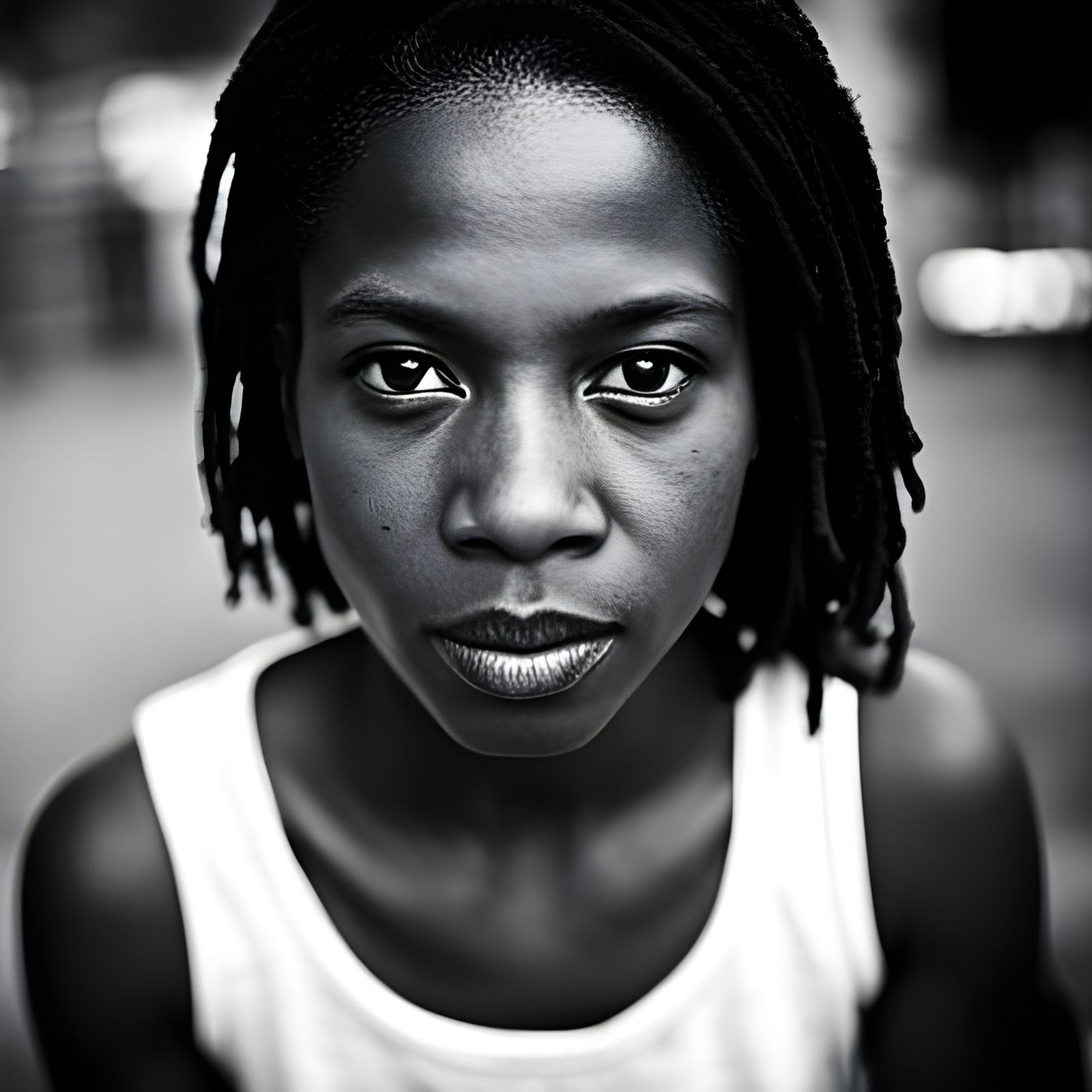 Striking Portrait of Jamaican Girl with Blonde Rasta Hair
