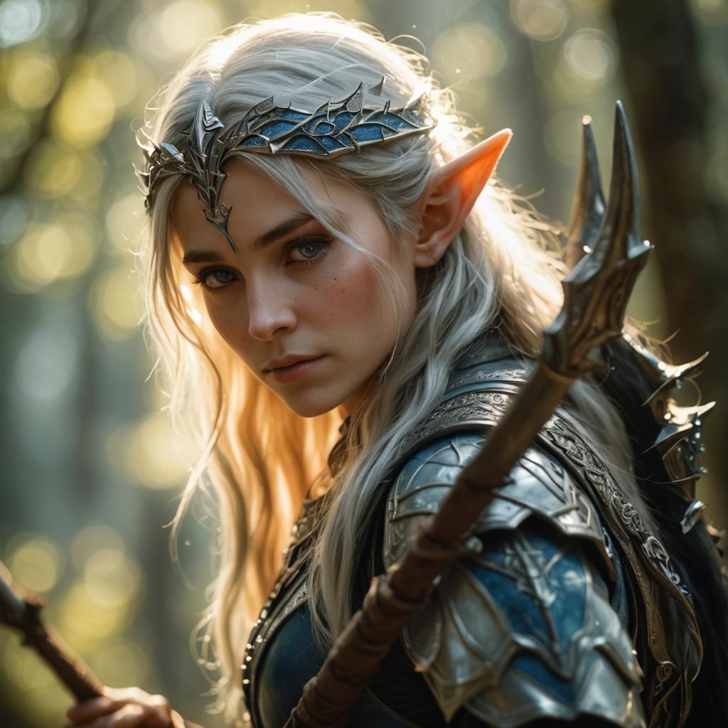 Beautiful Elf of Lorien in Leather Armor