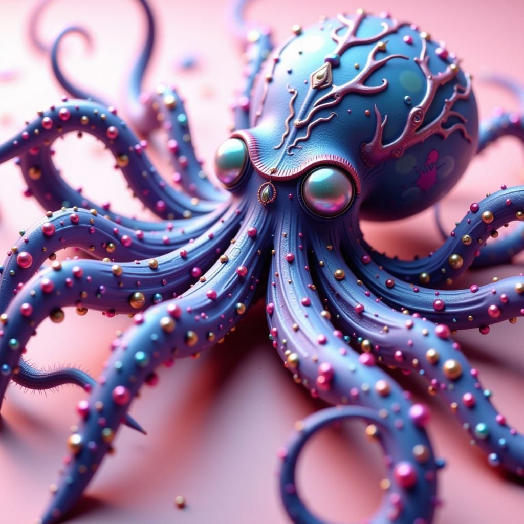 Hyper-Realistic 3D Anime Octopus Spider Character