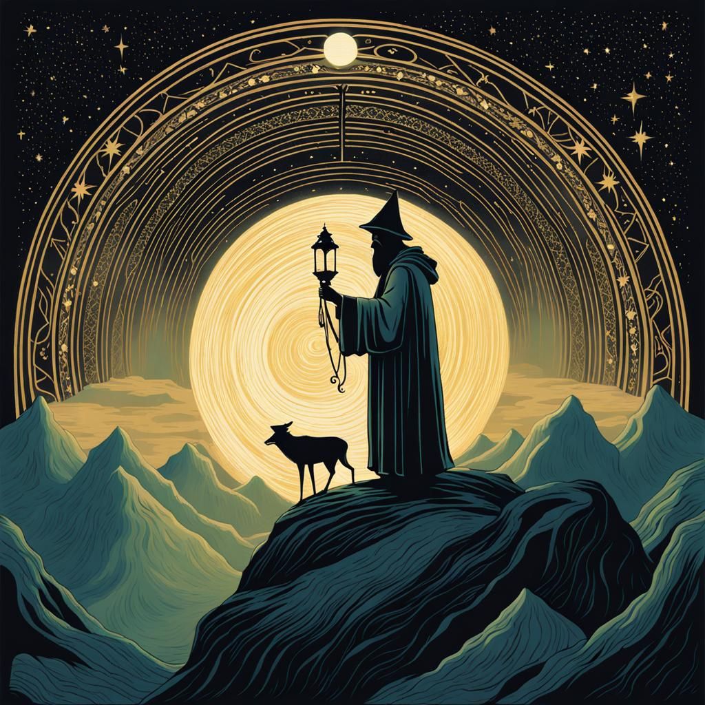 The Hermit (י Yod): Signifying introspection, solitude, and the search for inner wisdom.