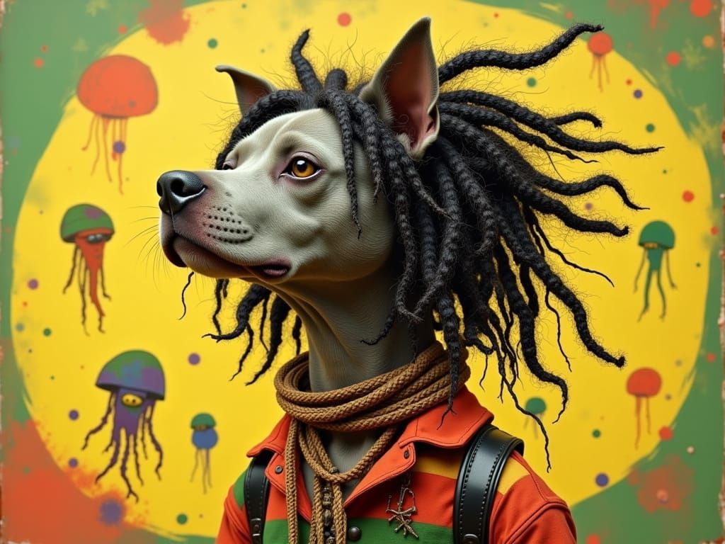 Dog/seahorse/jellyfish-Pitbull dread...