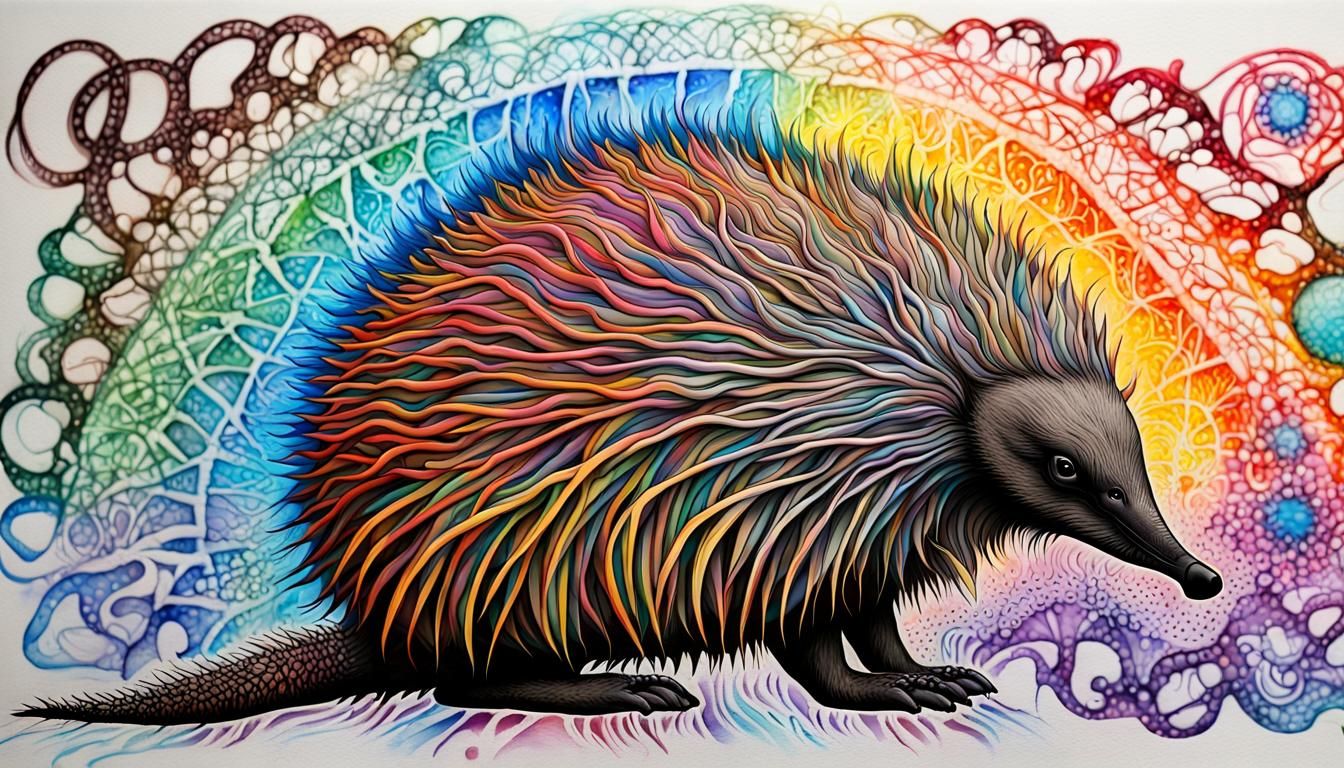 Echidna Heals Earth Chakras as Graffiti Art