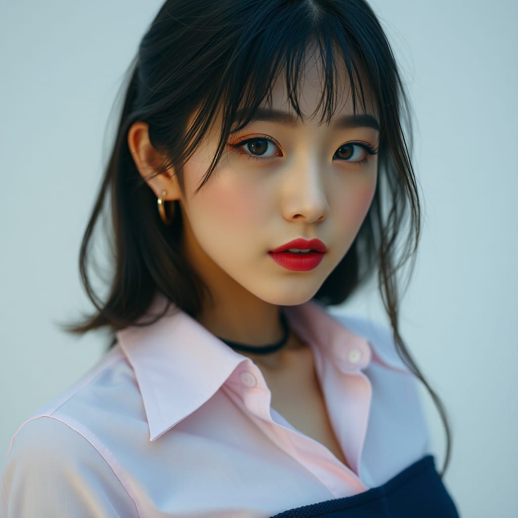 Hyperrealistic Portrait of a Beautiful K-Pop Idol