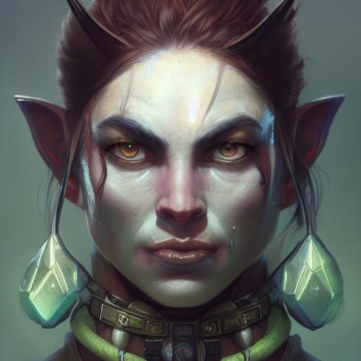 Detailed Portrait of an Orc Artificer