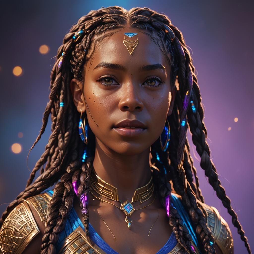 Fantasy Portrait: Woman Bathed in Sci-Fi Light