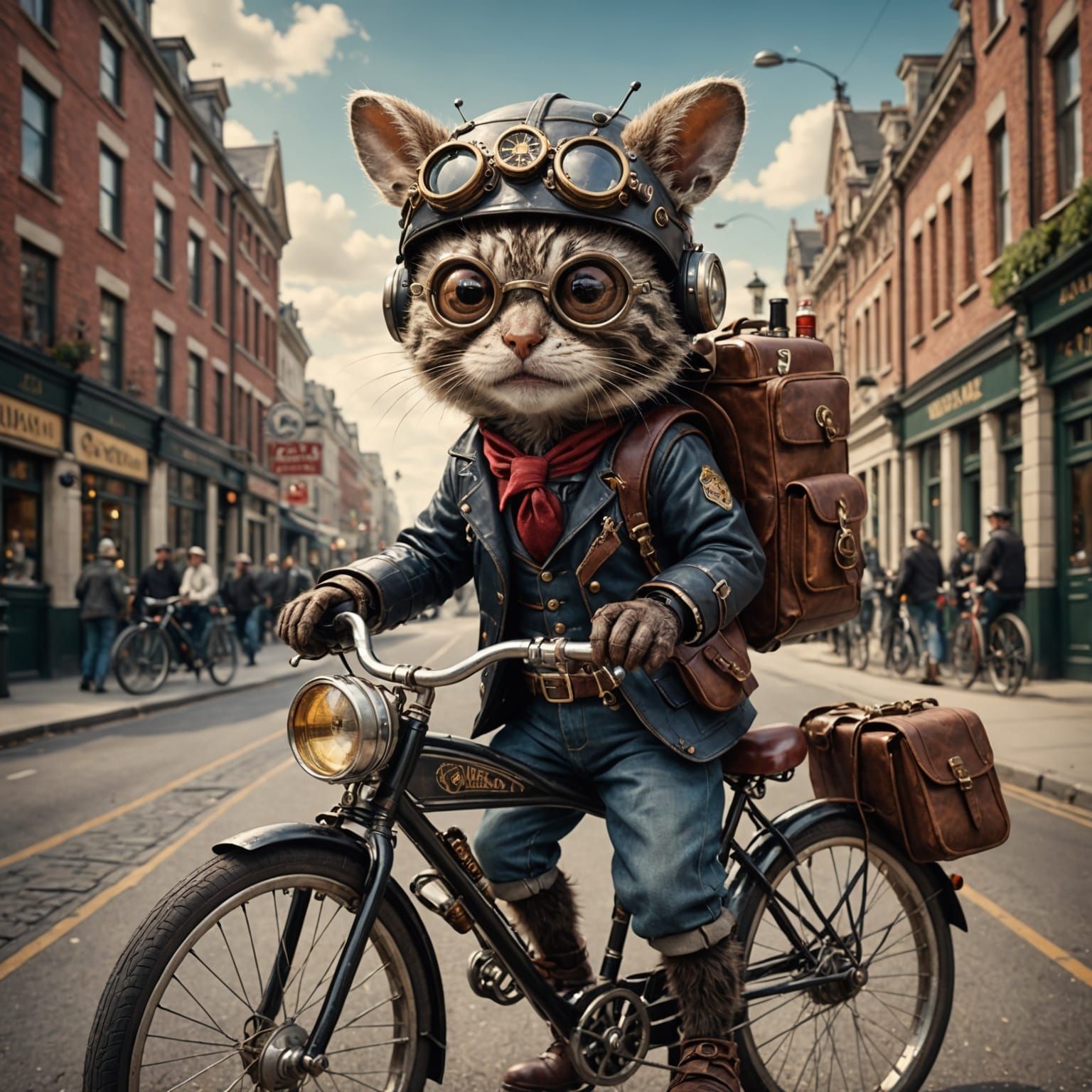 Steampunk Tabby Tarantula on Vintage Wien Bicycle