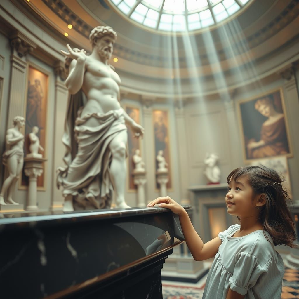 Perseus Marble Statue in Botticelli Renaissance Style