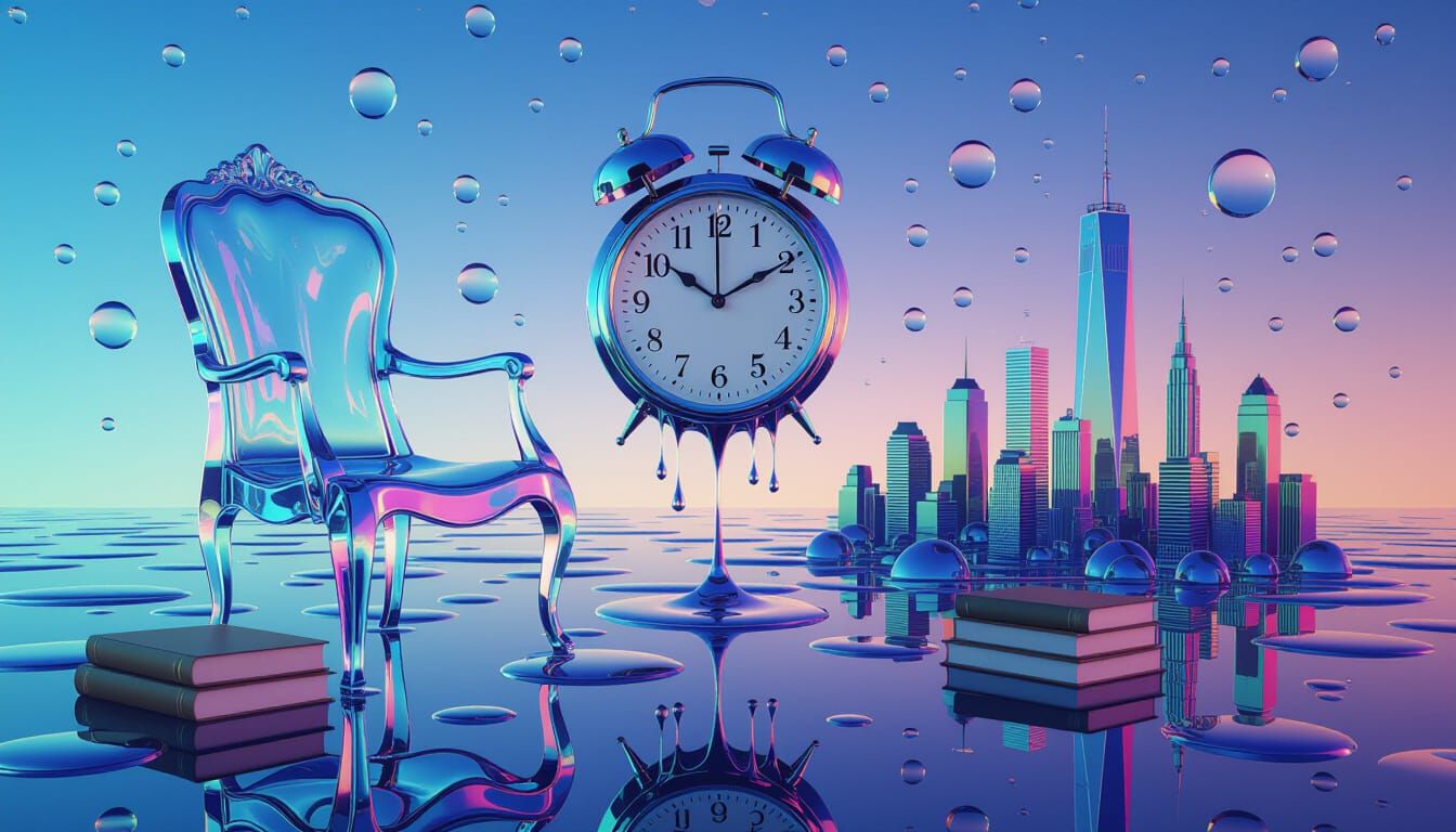 Surreal Liquid Objects in a Futuristic Dreamscape