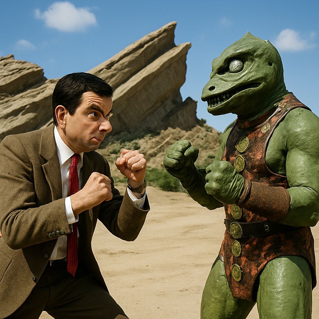 Mr. Bean vs. Gorn at Vasquez Rocks