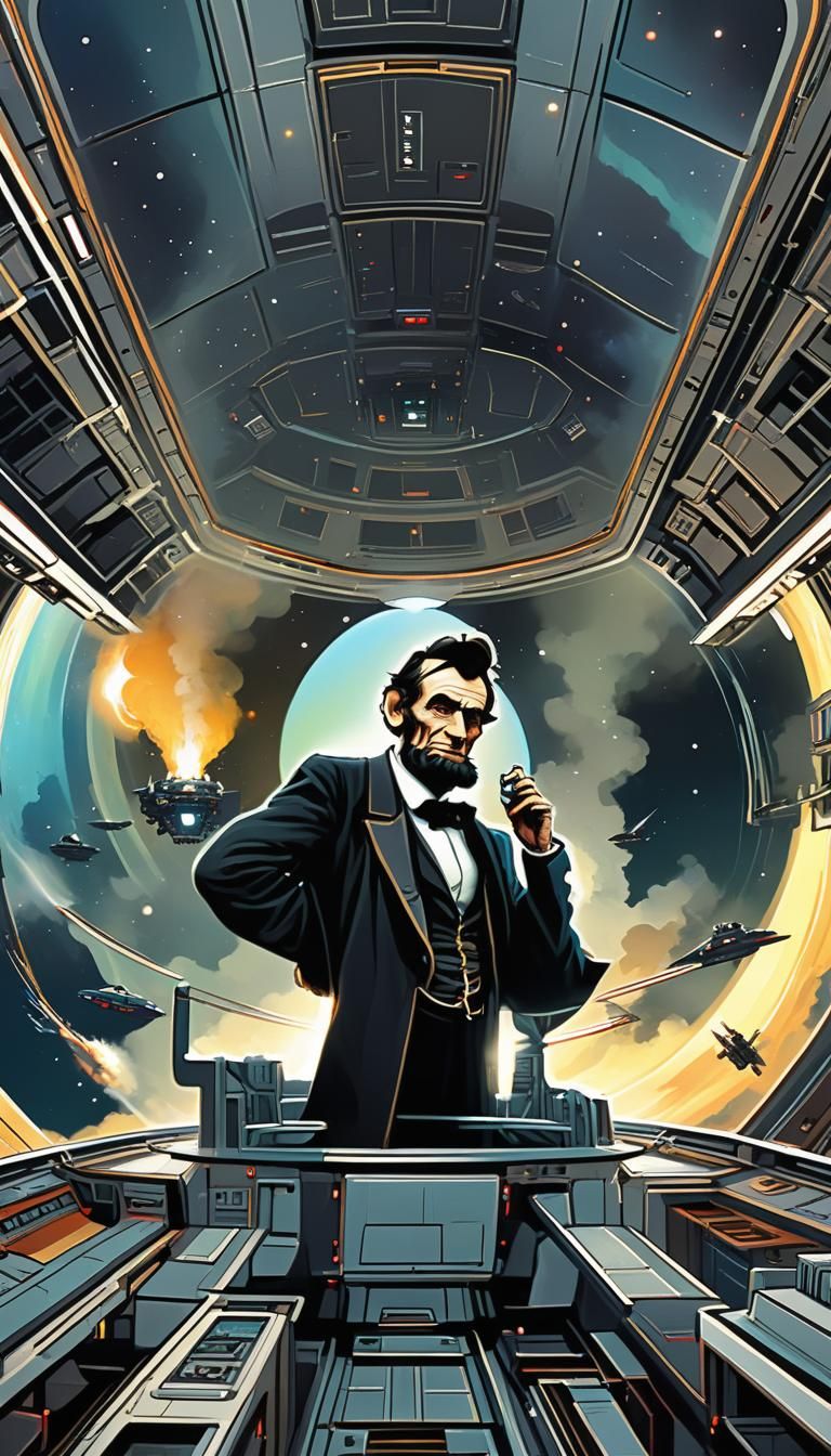 Abraham Lincoln in Spacecraft, Graphic Novel Art