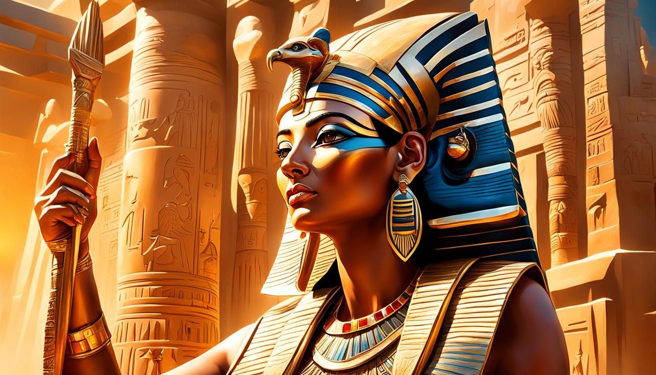Goddess Isis: Hyperrealistic Digital Painting in Egyptian St...