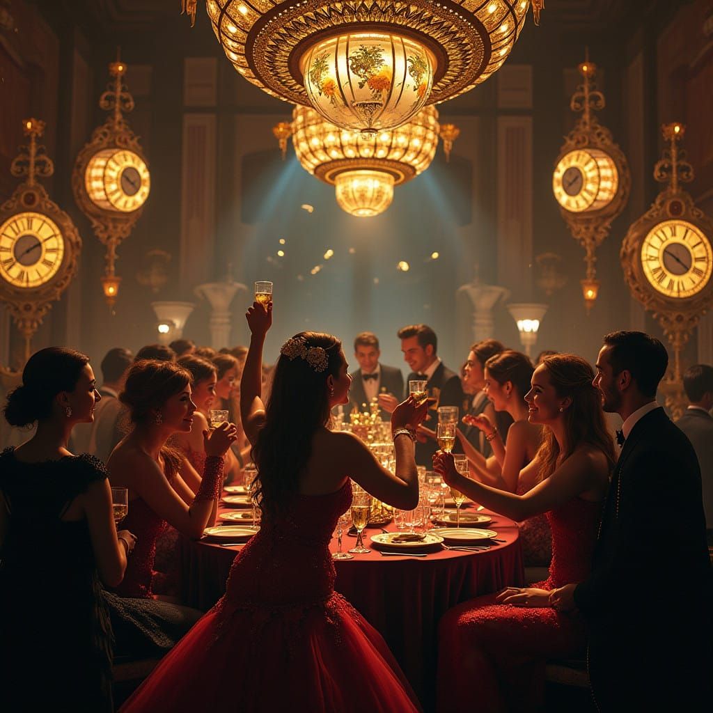 Midnight Masquerade Ball in Victorian Mansion