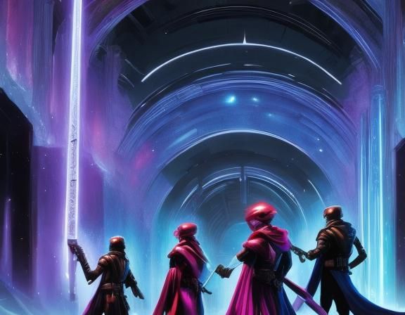 Star Warrior Heroes in Sci-Fi RPG Art Style