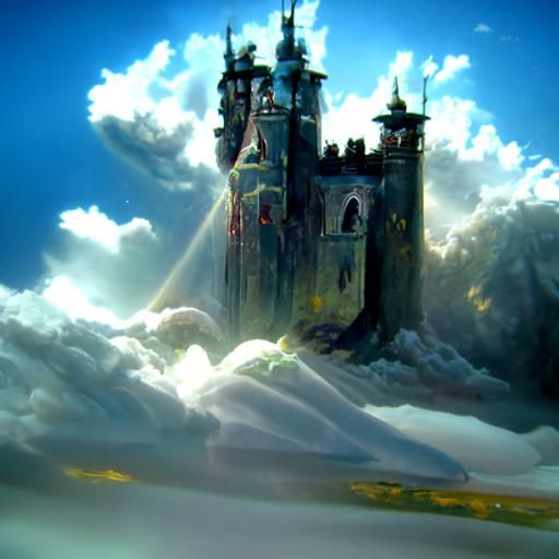 Fantasy Castle in Divine Sunshine
