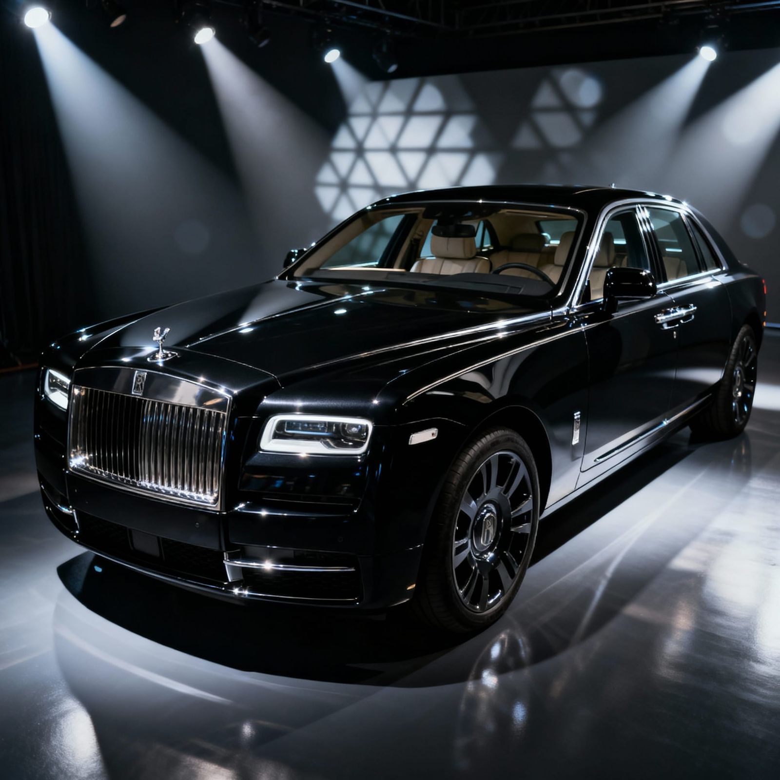 Stunning Black SUV in Hyperrealistic Cinematic Style